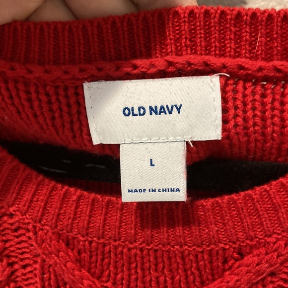 Old Navy Red Cable Knit Sweater - Picture 2 of 5